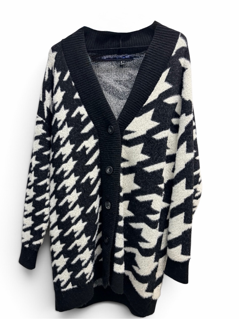 Vero Moda Black & White Houndstooth Cardigan Oversized